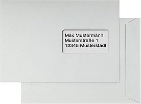 kaenguruh the world of paper Versandtaschen DIN C5 mit Fenster grau 500 St.