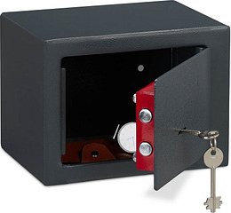 Thumbnail - relaxdays Möbeltresor grau 23,0 x 17,0 x 17,0 cm