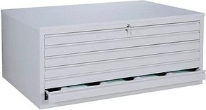 LÜLLMANN Planschrank lichtgrau 6 Schubladen 113,5 x 83,5 x 60,5 cm