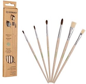 DONAU ÖKO Pinsel-Set Größe 4, 8, 10, 12, 6-teilig