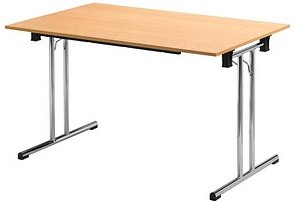 SODEMATUB Mehrzwecktisch buche rechteckig, Rundrohr chrom, 140,0 x 70,0 x 74,0 cm