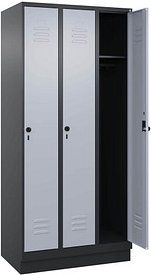 CP Spind Classic PLUS schwarzgrau, weißaluminium 080020-30 S10090, 3 Schließfächer 90,0 x 50,0 x 195,0 cm