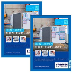 Thumbnail - FRANKEN Magnetrahmen selbstklebend PRO blau A4, 2 St.