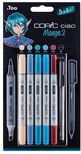 COPIC® Ciao Manga 2 Layoutmarker-Set farbsortiert 1,0 + 6,0 mm, 6 St.