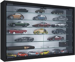 VCM my home Mandosa XL Hängevitrine schwarz 6 Fachböden