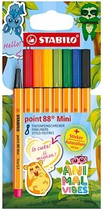 STABILO point 88 Mini Animal Vibes Fineliner farbsortiert 0,4 mm, 8 St.