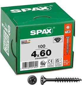 SPAX® Universalschrauben T20 Senkkopf BLAX 0191040400603 4 mm x 60 mm, 100 St.