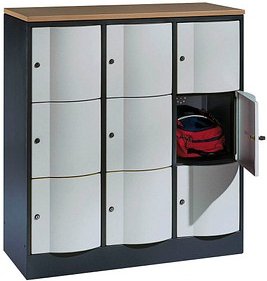 CP Schließfachschrank S 5000 Resisto anthrazit, silber 8573-372 S10744, 9 Schließfächer 115,0 x 54,0 x 125,5 cm