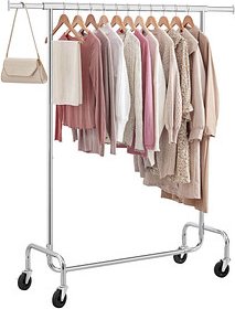 SONGMICS Rollgarderobe HSR11SV1 silber Metall 110,0 - 150,0 x 160,0 cm