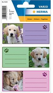 HERMA Schuletiketten 5529 Hunde, 9 Etiketten