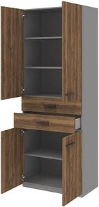 Thumbnail - röhr Aktenschrank quantum, 180/D66/6120-85-R1 grau, eiche 3 Fachböden 80,0 x 41,9 x 220,5 cm