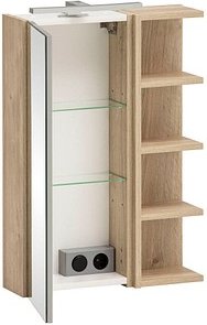 MÖBELPARTNER Spiegelschrank Mads 159670 weiß-eiche 50,3 x 16,0 x 74,4 cm