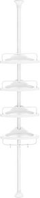 SONGMICS Teleskop-Duschregal BCB001A weiß 25,0 x 35,0 x 85,0 - 300,5 cm