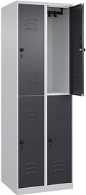 CP Spind Classic Plus anthrazitgrau, lichtgrau 080300-20 S10007, 4 Schließfächer 60,0 x 50,0 x 185,0 cm