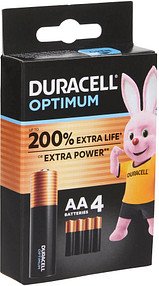 DURACELL Batterien Optimum Alkali-Mangan Mignon AA 1,5 V, 4 St.