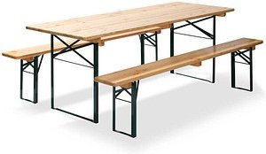 FEROS® Bierzeltgarnitur Fiesta, grün Holz, Metall