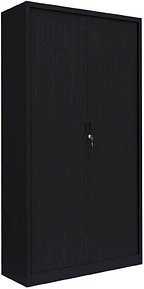 LÜLLMANN Schiebetürenschrank, 555159 tiefschwarz 4 Fachböden 100,0 x 45,7 x 195,0 cm