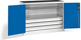 CP Metallschrank 8831-5035 S10149 lichtgrau, enzianblau 120,0 x 50,0 x 100,0 cm, aufgebaut