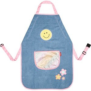 Thumbnail - BRUNNEN Mädchen Kinder Malschürze Happy Hippie blau Einheitsgröße 1 St.