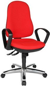 Thumbnail - Topstar Bürostuhl Syncro Steel, 8929 G21 Stoff rot, Gestell chrom