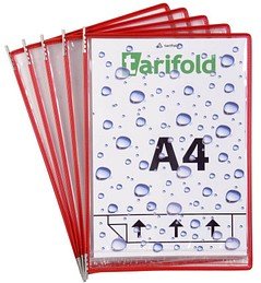 tarifold Sichttafeln Dry Pocket DIN A4 rot, Öffnung unten, 10 St.