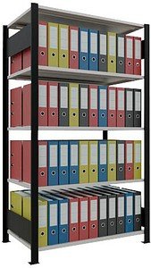 SCHULTE Schwerlastregal MULTIplus 150 36037-S schwarz/lichtgrau 100,0 x 60,0 x 180,0 cm