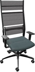 Dauphin Bürostuhl Lordo Stoff grau, Gestell alu