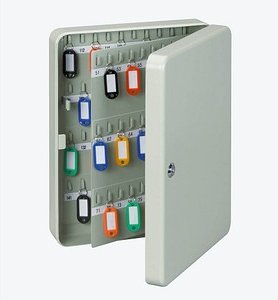 Thumbnail - MAUL Schlüsselkasten grau mit 140 Haken, Zylinderschloss, 29,0 x 8,8 x 37,5 cm, 1 St.