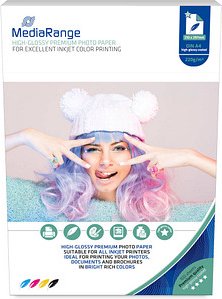 MediaRange Fotopapier MRINK103 DIN A4 hochglänzend 220 g/qm 100 Blatt