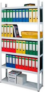 WIHEDÜ Schwerlastregal Ordner-Steckregal 597026 lichtgrau 100,0 x 30,0 x 210,0 cm