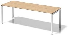 BISLEY Cito höhenverstellbarer Schreibtisch ahorn, verkehrsweiß rechteckig, 4-Fuß-Gestell weiß 220,0 x 80,0 cm