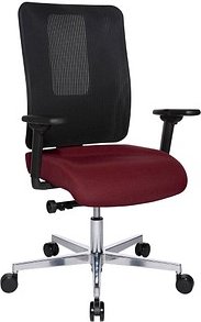 Topstar Bürostuhl Sitness Open X (N) Deluxe Alu mit Schiebesitz, OX39WTW2 T270 Stoff rot, Gestell alu