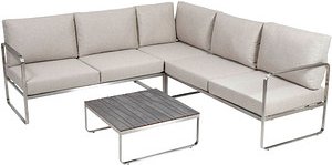 Thumbnail - greemotion Loungegruppe Sydney beige, silber Metall, 15-teilig