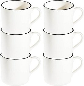 6 ID Fine Kaffeebecher Modest Black Alzar weiß 0,3 l