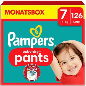 Pampers® Windeln Monatsbox baby-dry™ pants Größe Gr.7 (17+ kg) für Kids und Teens, 126 St.