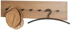 HAKU Möbel Wandgarderobe 37146 eiche Metall 7 Haken 89,0 x 20,0 cm