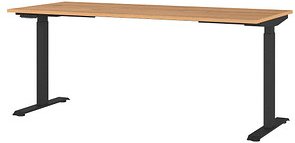 GERMANIA JET höhenverstellbarer Schreibtisch grandson-eiche rechteckig, T-Fuß-Gestell schwarz 180,0 x 80,0 cm