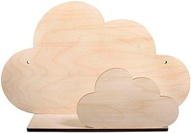 Rayher Holzbausatz Wandregal Wolke natur