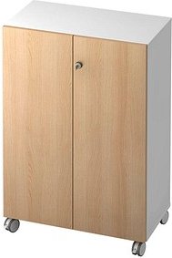 Thumbnail - HAMMERBACHER Aktenschrank Profi, V238T3RA/W/E/SG weiß, eiche 2 Fachböden 80,0 x 42,0 x 117,2 cm