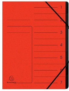 Exacompta Ordnungsmappe 7 Fächer rot