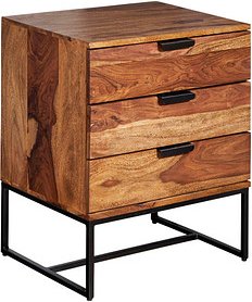 WOHNLING Nachttisch Massivholz sheesham 40,0 x 50,0 x 65,0 cm