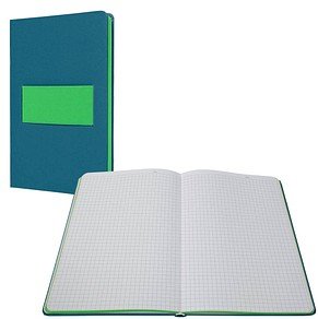 SIGEL Notizbuch Linescape DIN A5 kariert, mittelblau, neon-grün Hardcover 176 Seiten, 1 St.