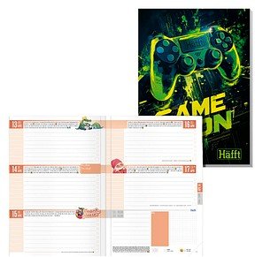 Häfft® Verlag Hausaufgabenheft Game On 2025/2026 liniert DIN A5 ohne Rand, 88 Blatt, 1 St.