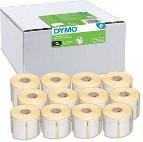 Thumbnail - DYMO Etikettenrollen für Etikettendrucker S0722540 weiß, 57,0 x 32,0 mm, 12 x 1000 Etiketten