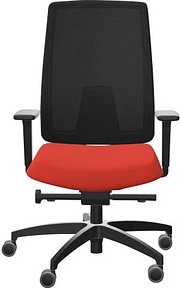 Dauphin Bürostuhl Indeed mesh Stoff orange, Gestell schwarz