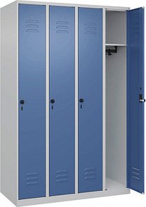 CP Spind Classic Plus lichtgrau, fernblau 080000-40 S10005, 4 Schließfächer 120,0 x 50,0 x 185,0 cm