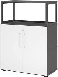 Thumbnail - HAMMERBACHER Regalschrank FlexWall, VFW38T2RG/G/W/BS grafit, weiß 80,0 x 40,0 x 109,8 cm, 1 St.