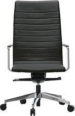 Quadrifoglio Chefsessel, ODAHLA01/0RAB Leder schwarz, Gestell chrom