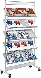 Thumbnail - Kerkmann Prospektständer Artline silber DIN A4 20 Fächer 93,0 x 35,0 x 170,0 cm, 1 St.