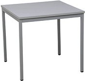 Gürkan Mehrzwecktisch grau quadratisch, Vierkantrohr grau, 80,0 x 80,0 x 75,0 cm